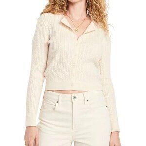 Old Navy SoSoft Lite Cable Crop Cardigan Sweater in Howlite Cream Size XXL Tall